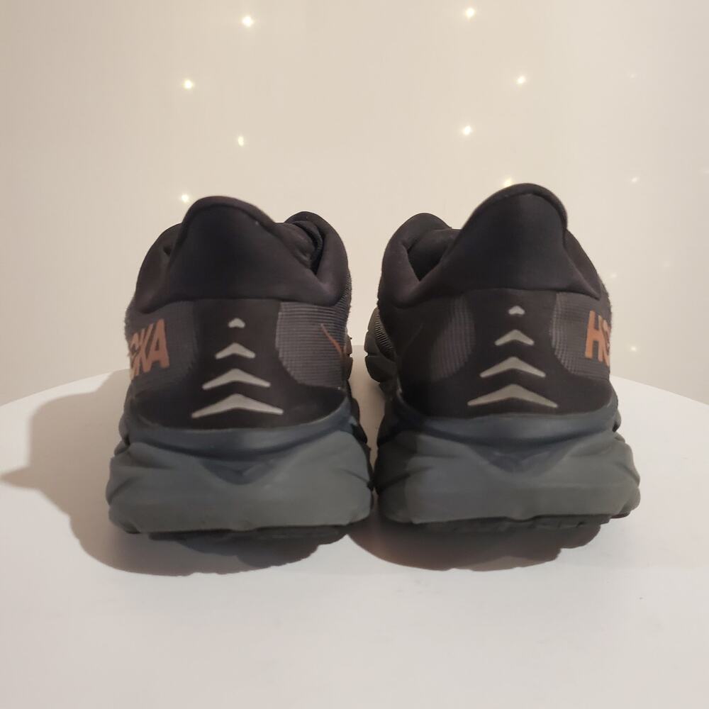 Hoka One One Black and Orange Athletic Shoes - Picture 5 of 11